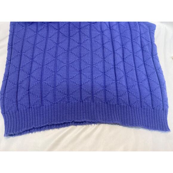 Pendleton VINTAGE 100% Virgin Wool Women's Cable Knit Sweater Vest Lavendar L - Picture 8 of 12